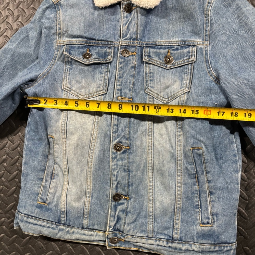Track 23 Sherpa Lined Denim Jacket Men’s Medium Trucker - Picture 10 of 12